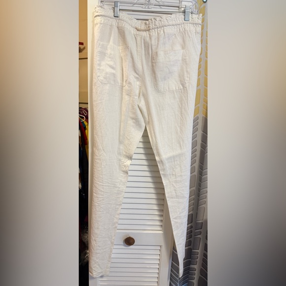 NWT! Roxy White Linen Drawstring Pants - Picture 5 of 10